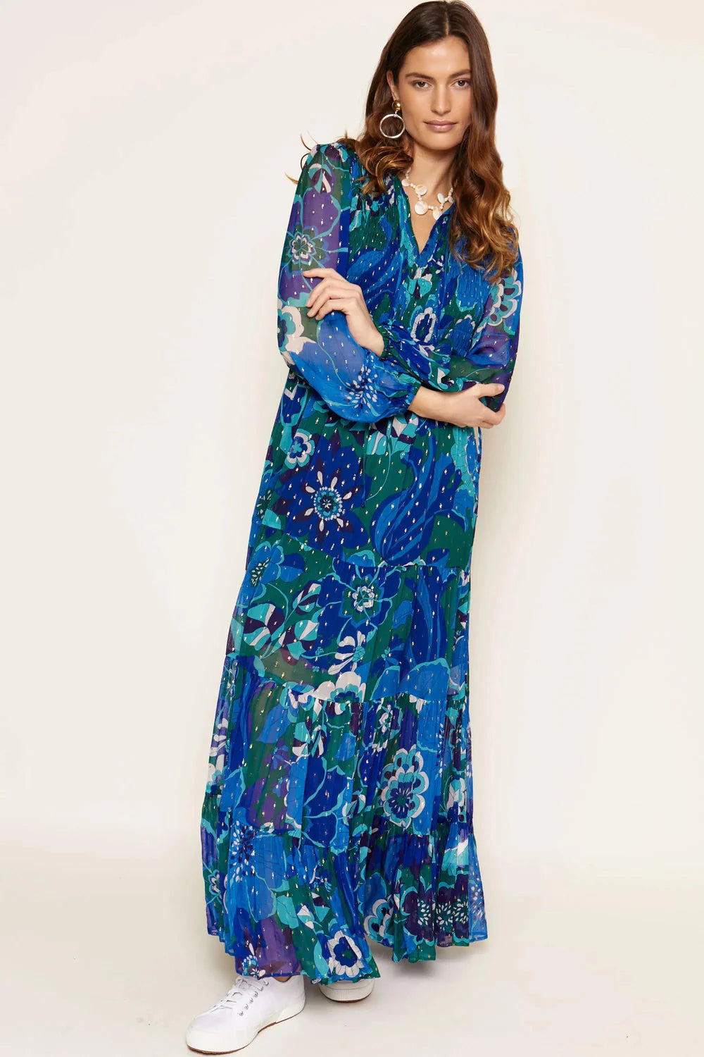 Lori Midi Dress - Miami Floral Emerald