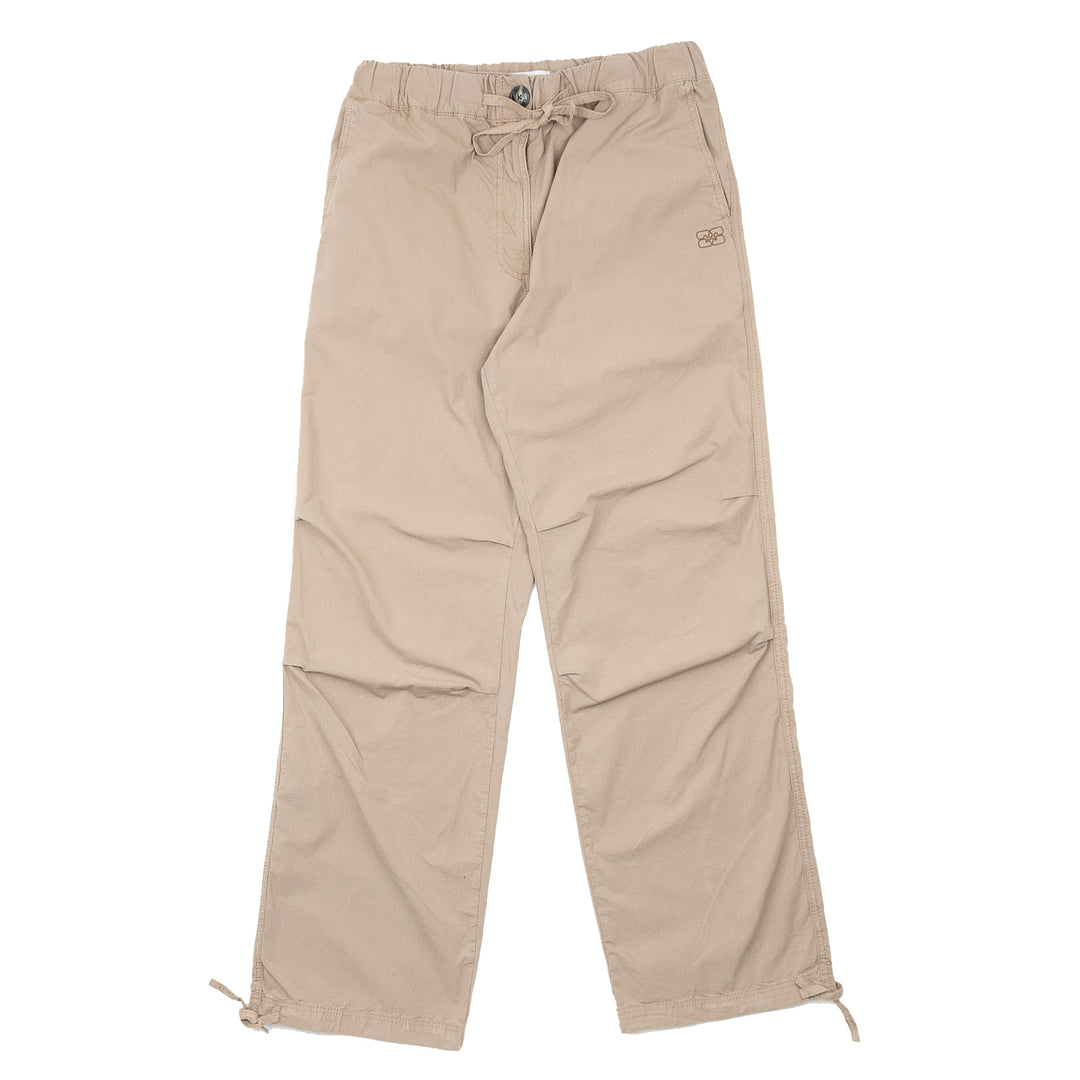 Washed Cotton Canvas Drawstring Trousers - Timberwolf - Frontiers Woman