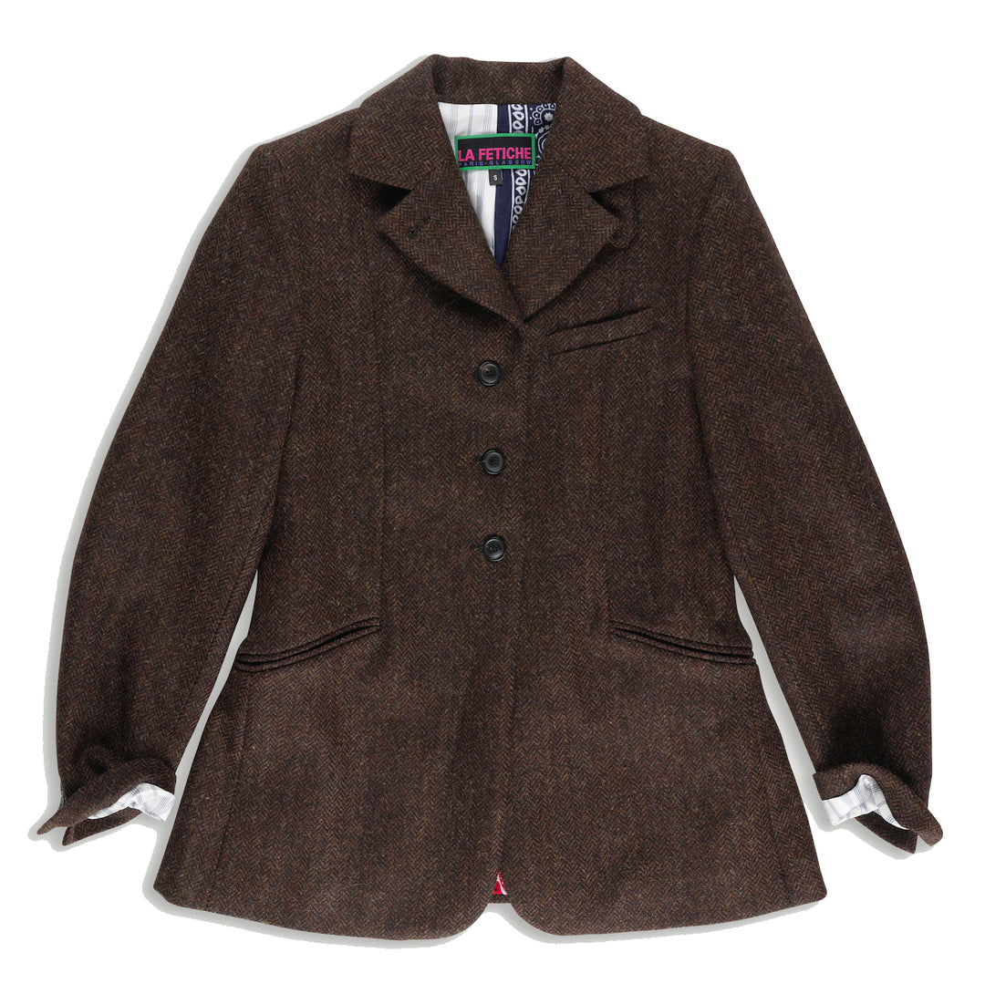 Bianca Tailored Riding Jacket - Brown Tweed - Frontiers Woman