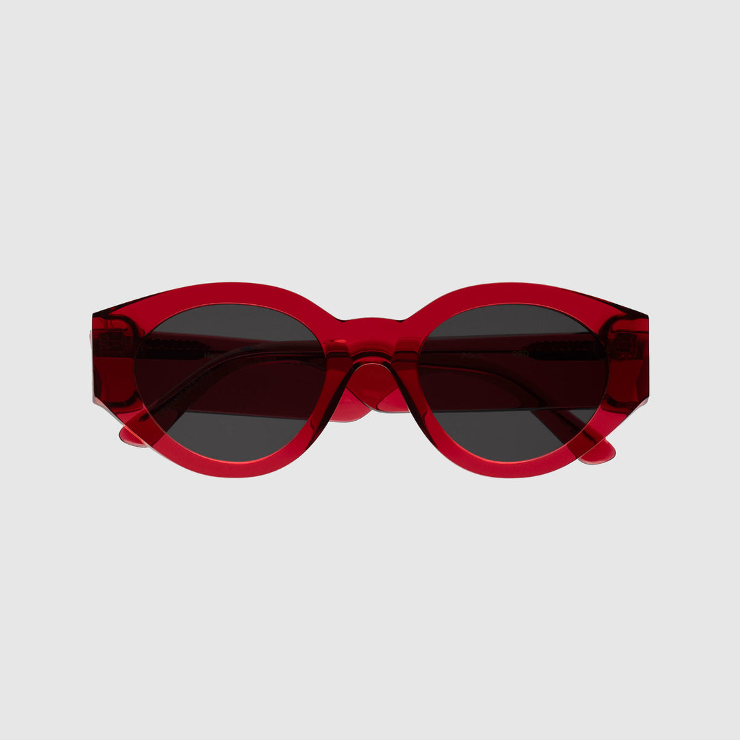 Polly Sunglasses - Red with Grey Solid Lens - Frontiers Woman
