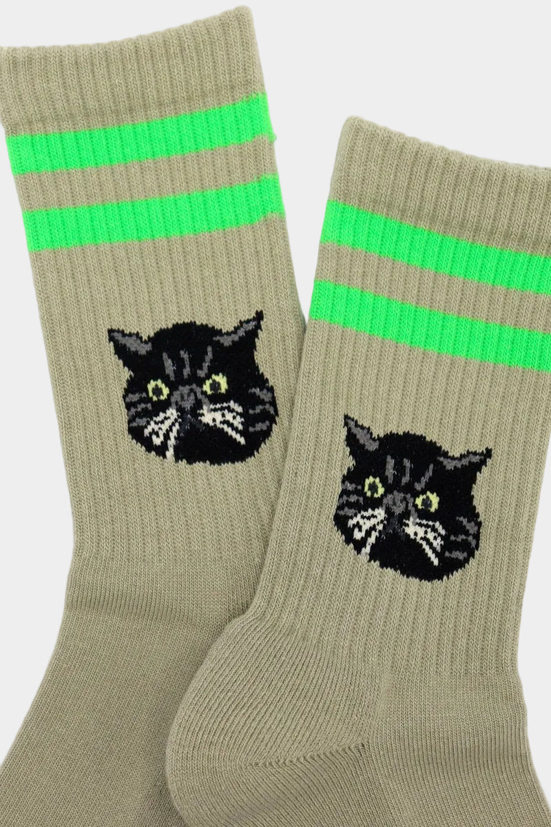 Cat Socks - Green - Frontiers Woman