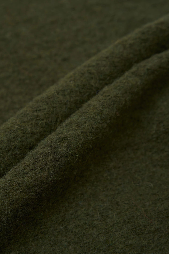 Zip Waistcoat - Olive Wool Fleece