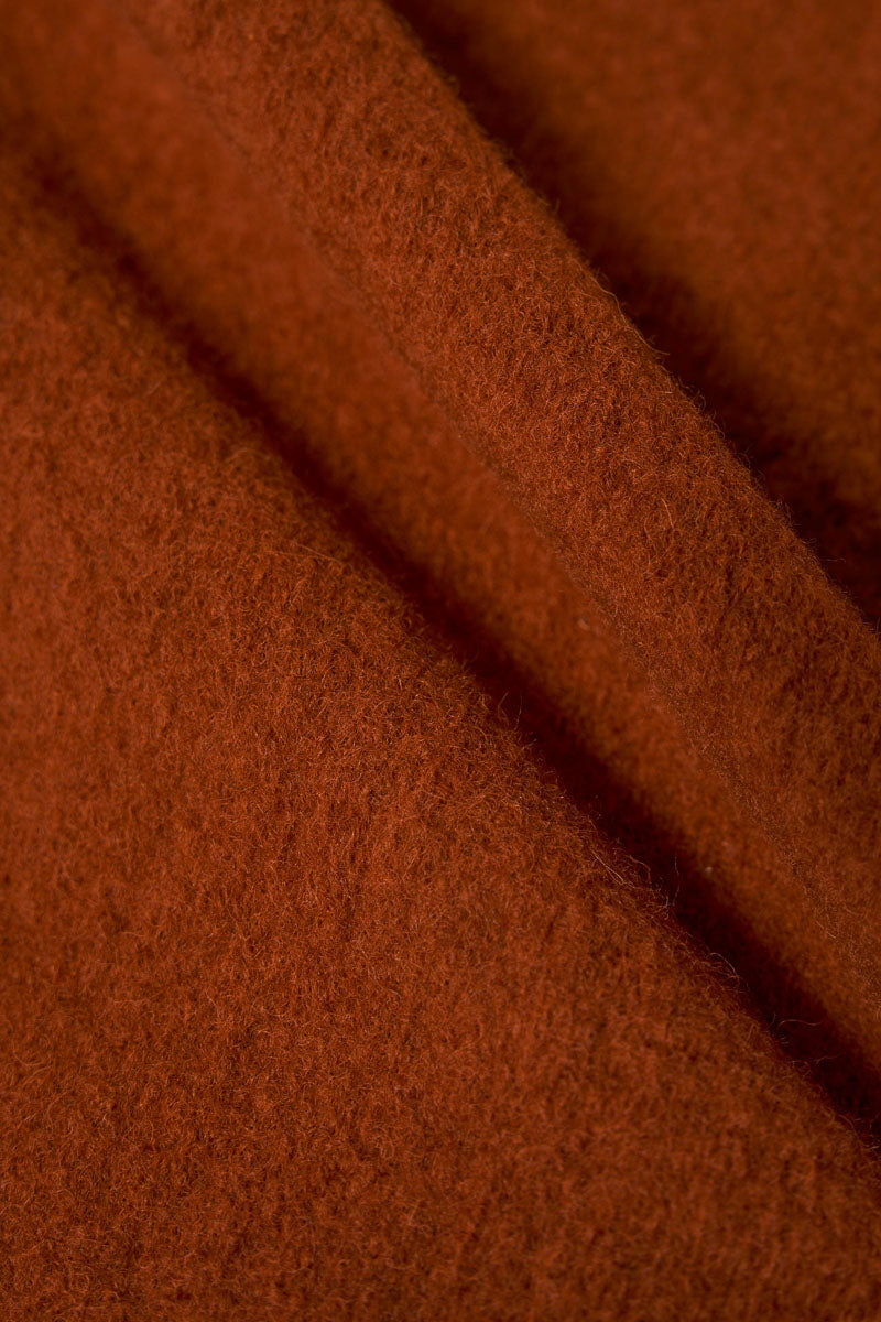 Zip Waistcoat - Rust Wool Fleece