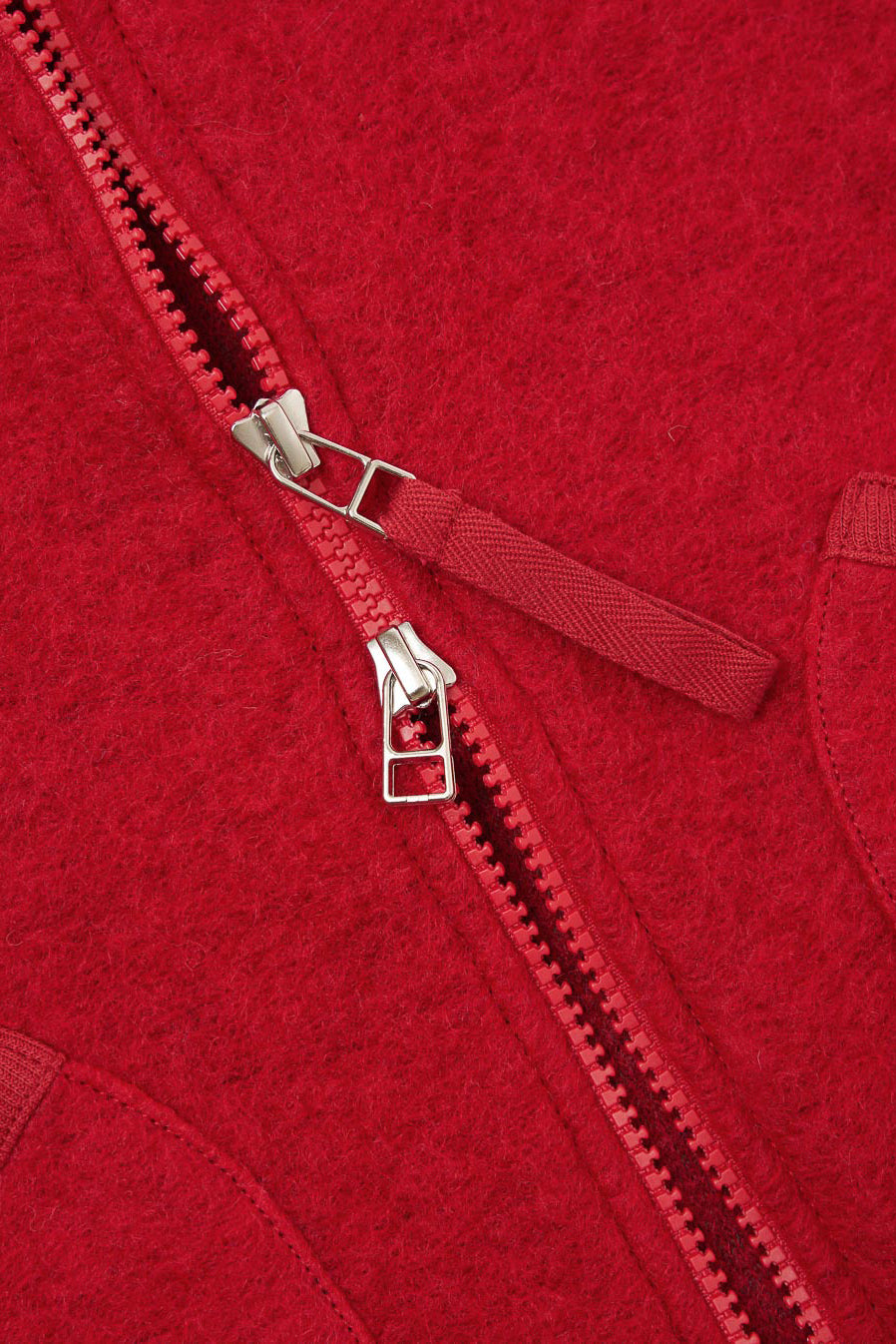 Zip Waistcoat - Scarlet Wool Fleece