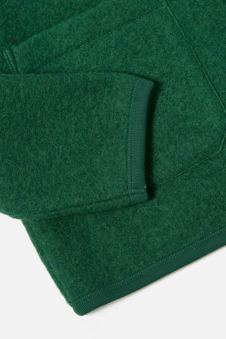 Cardigan - Green Wool Fleece