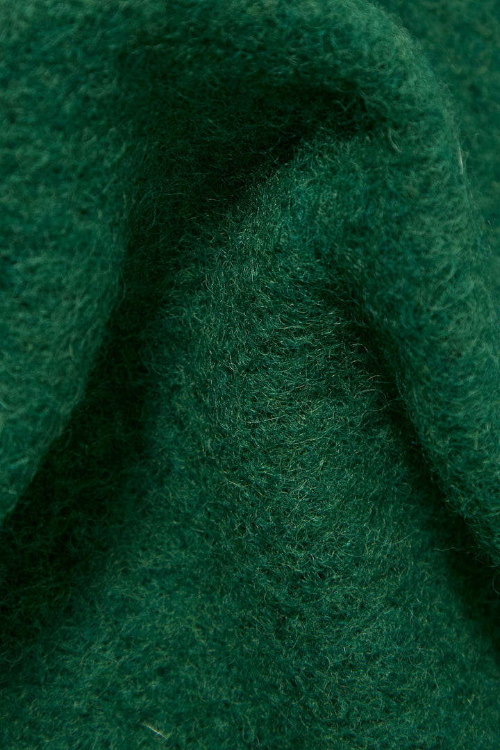 Cardigan - Green Wool Fleece