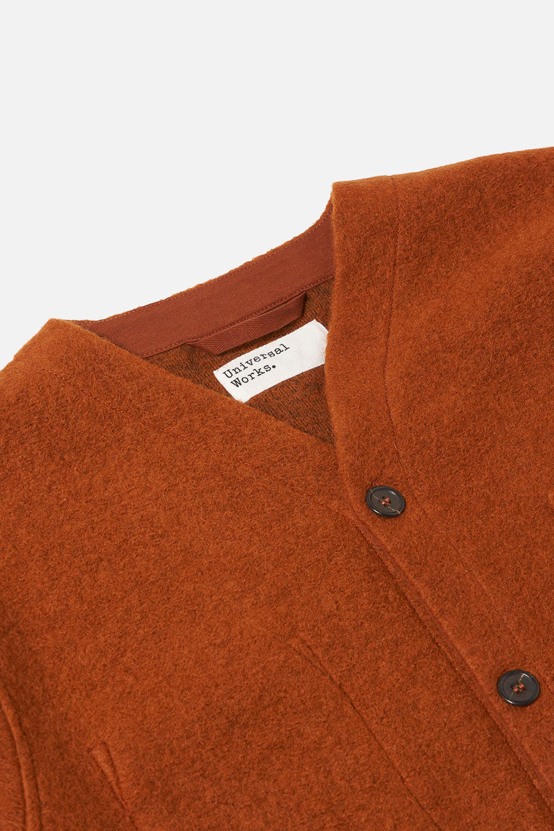 Cardigan - Rust Wool Fleece