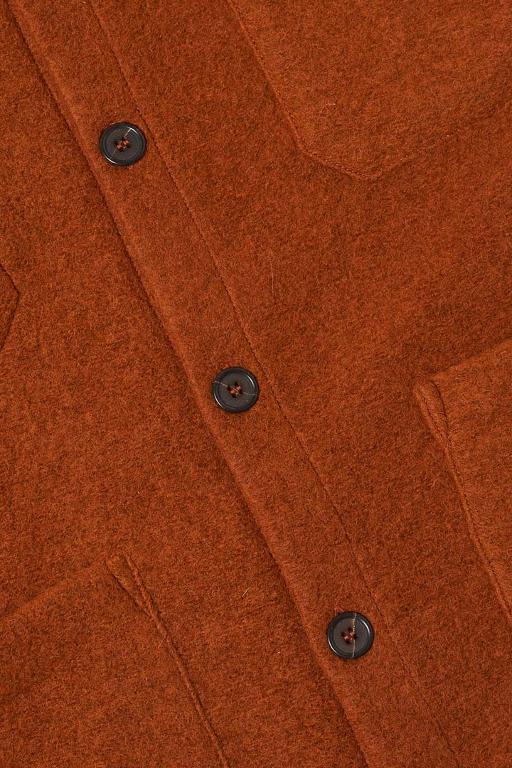 Cardigan - Rust Wool Fleece