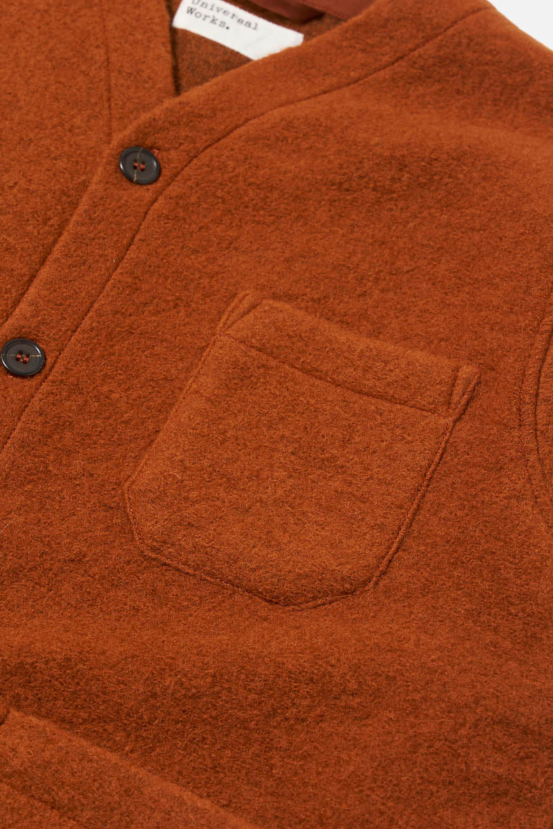 Cardigan - Rust Wool Fleece