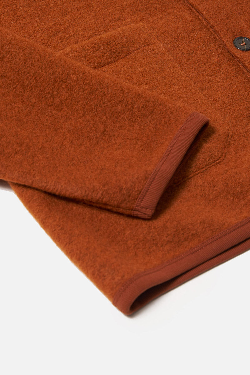 Cardigan - Rust Wool Fleece
