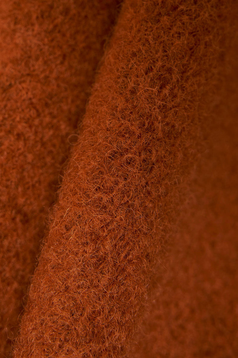 Cardigan - Rust Wool Fleece