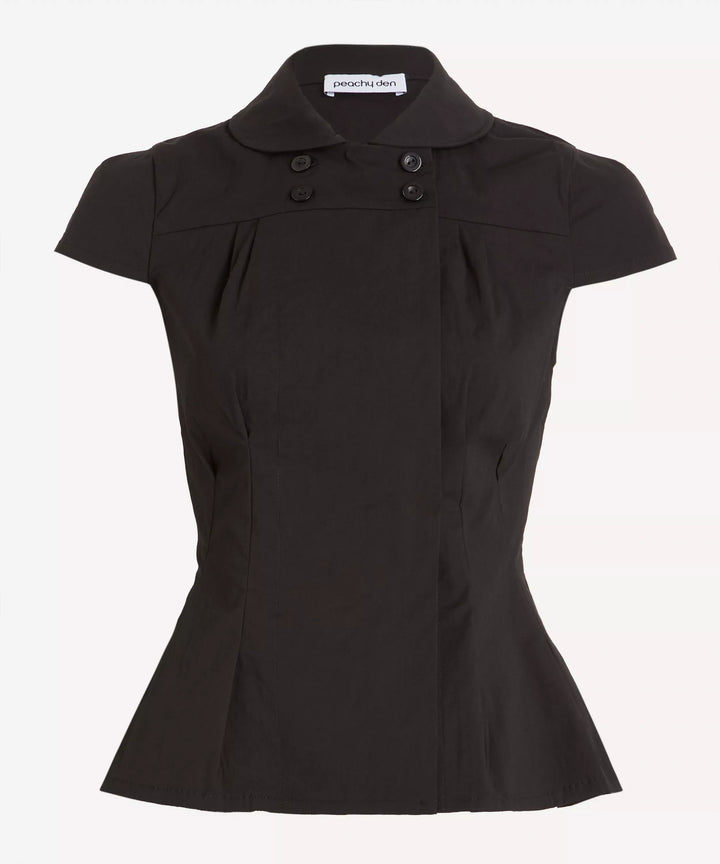 Missy Asymmetric Blouse - Onyx