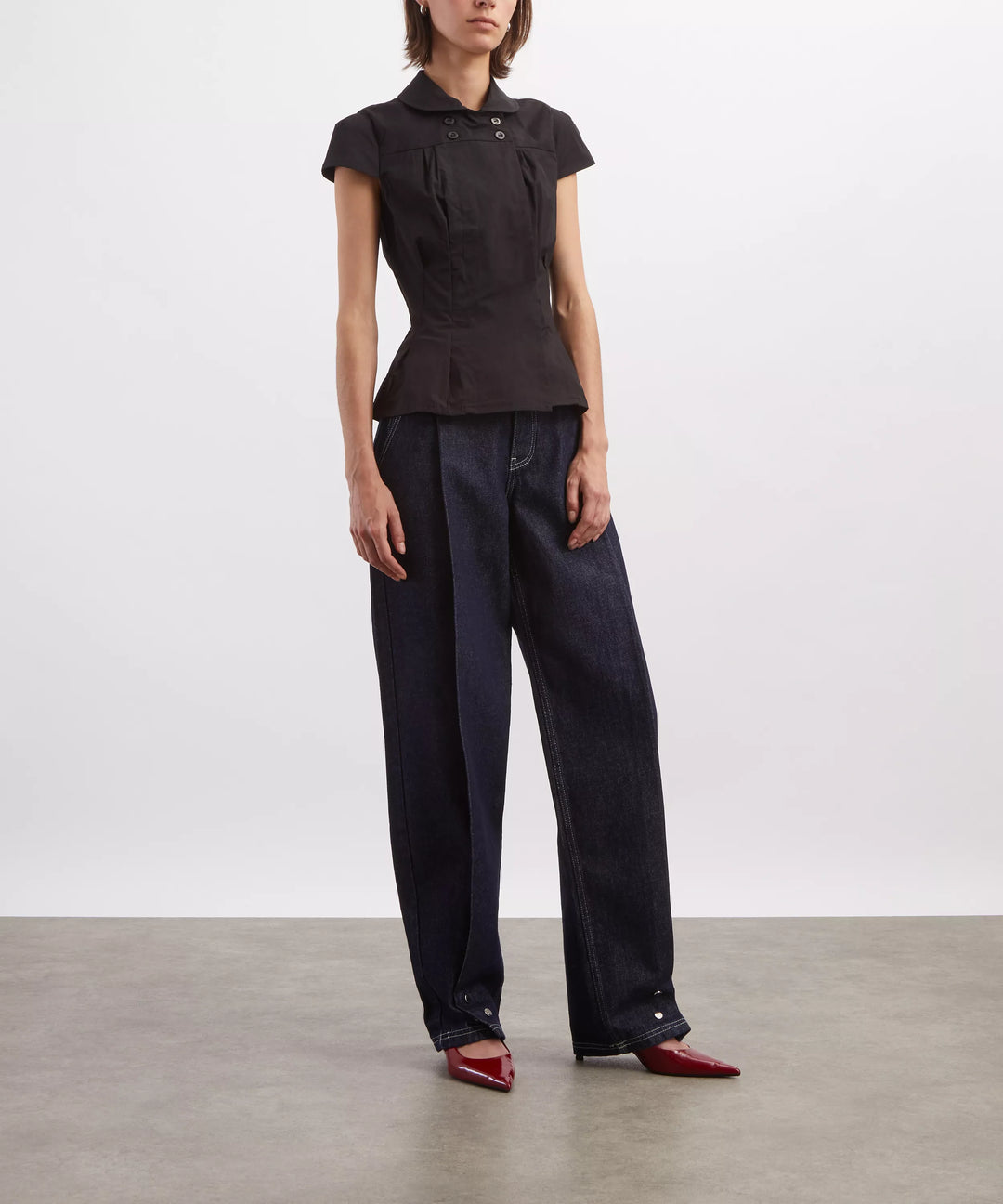 Missy Asymmetric Blouse - Onyx