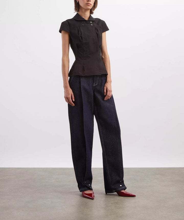 Missy Asymmetric Blouse - Onyx