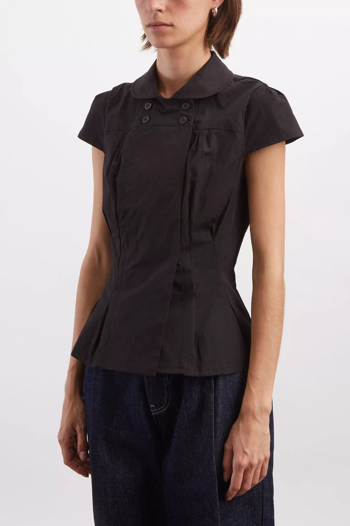 Missy Asymmetric Blouse - Onyx