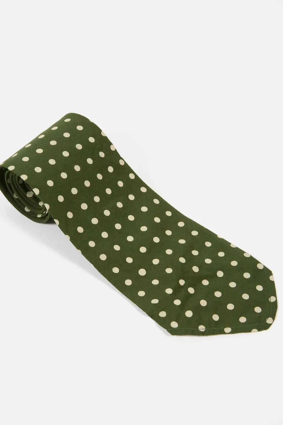 Tie - Olive Dot Print