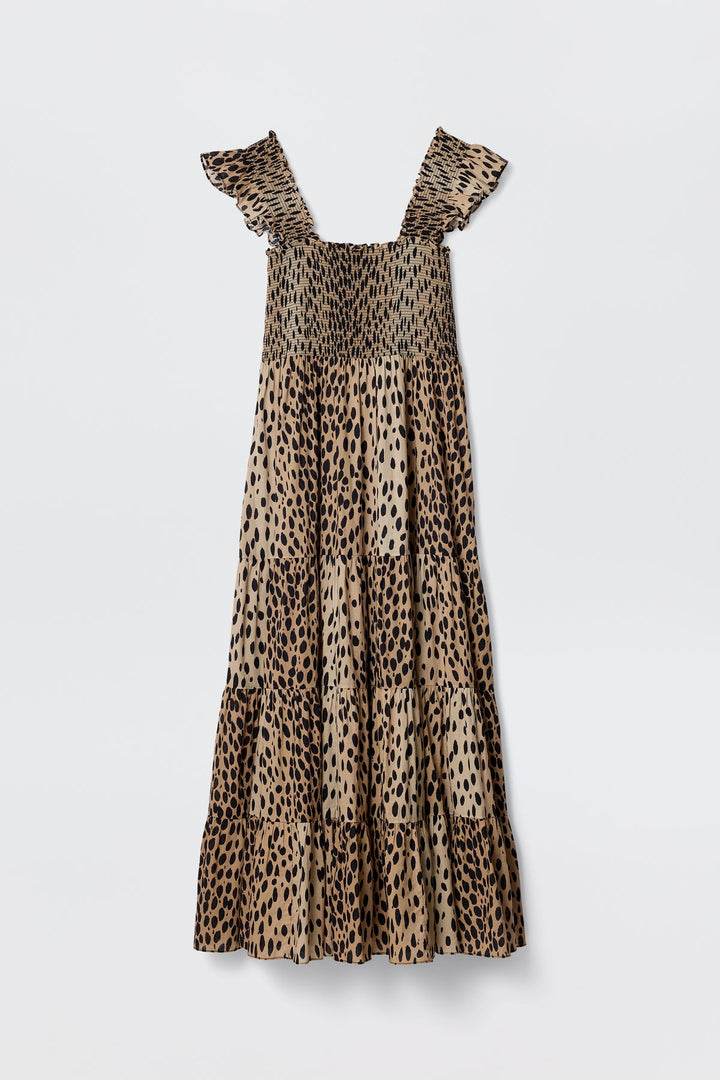 Kendall Cotton Midi Dress - Antelope Spot - Frontiers Woman