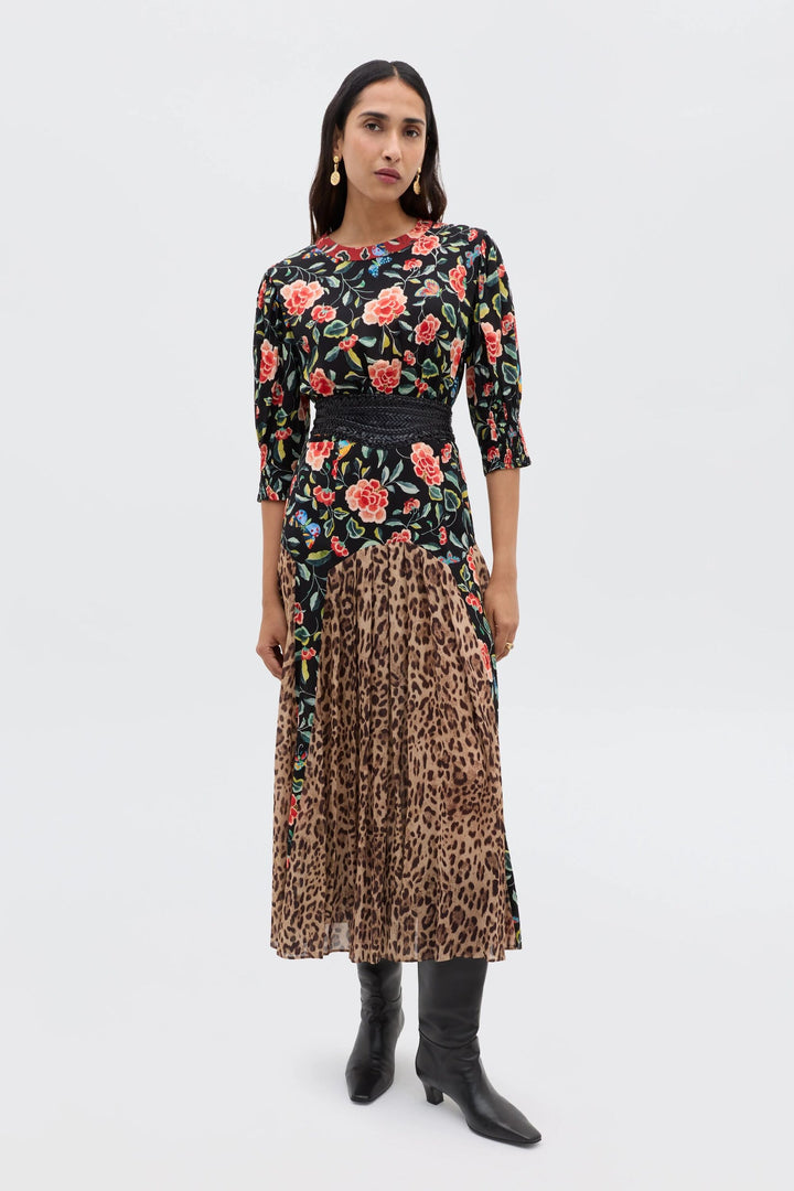 Meg Dress Mila Butterfly Mix - Black