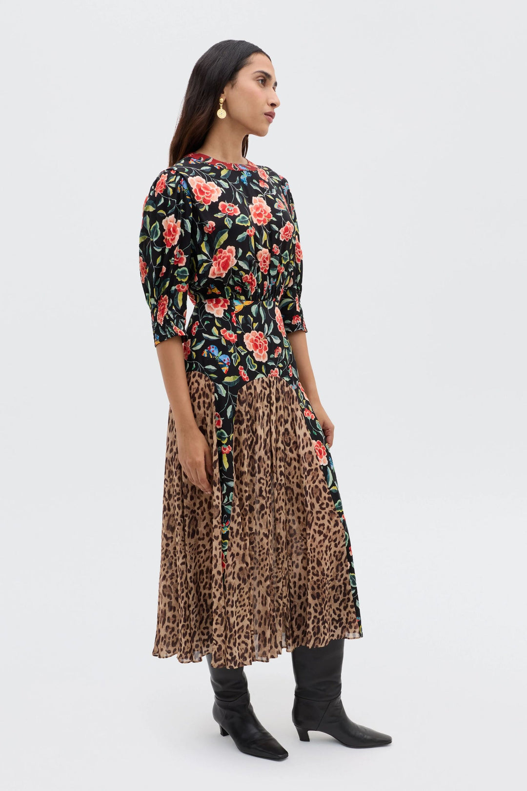 Meg Dress Mila Butterfly Mix - Black