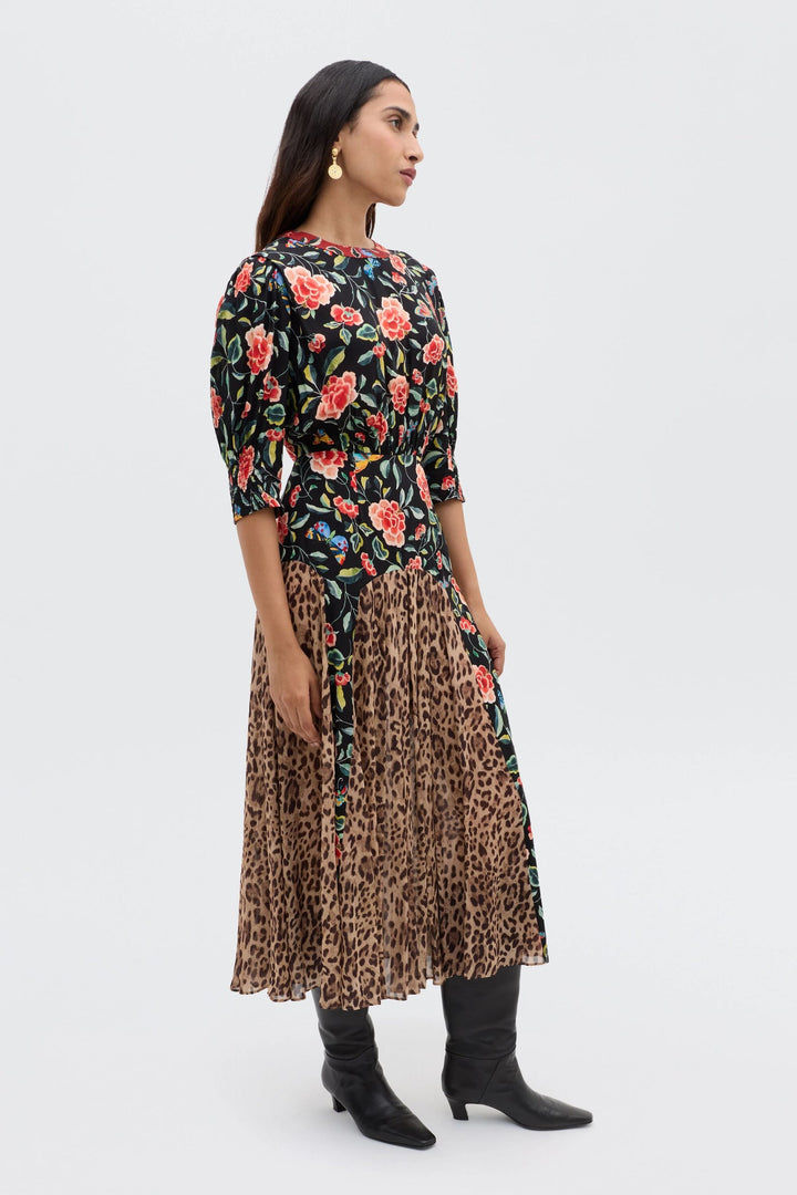 Meg Dress Mila Butterfly Mix - Black