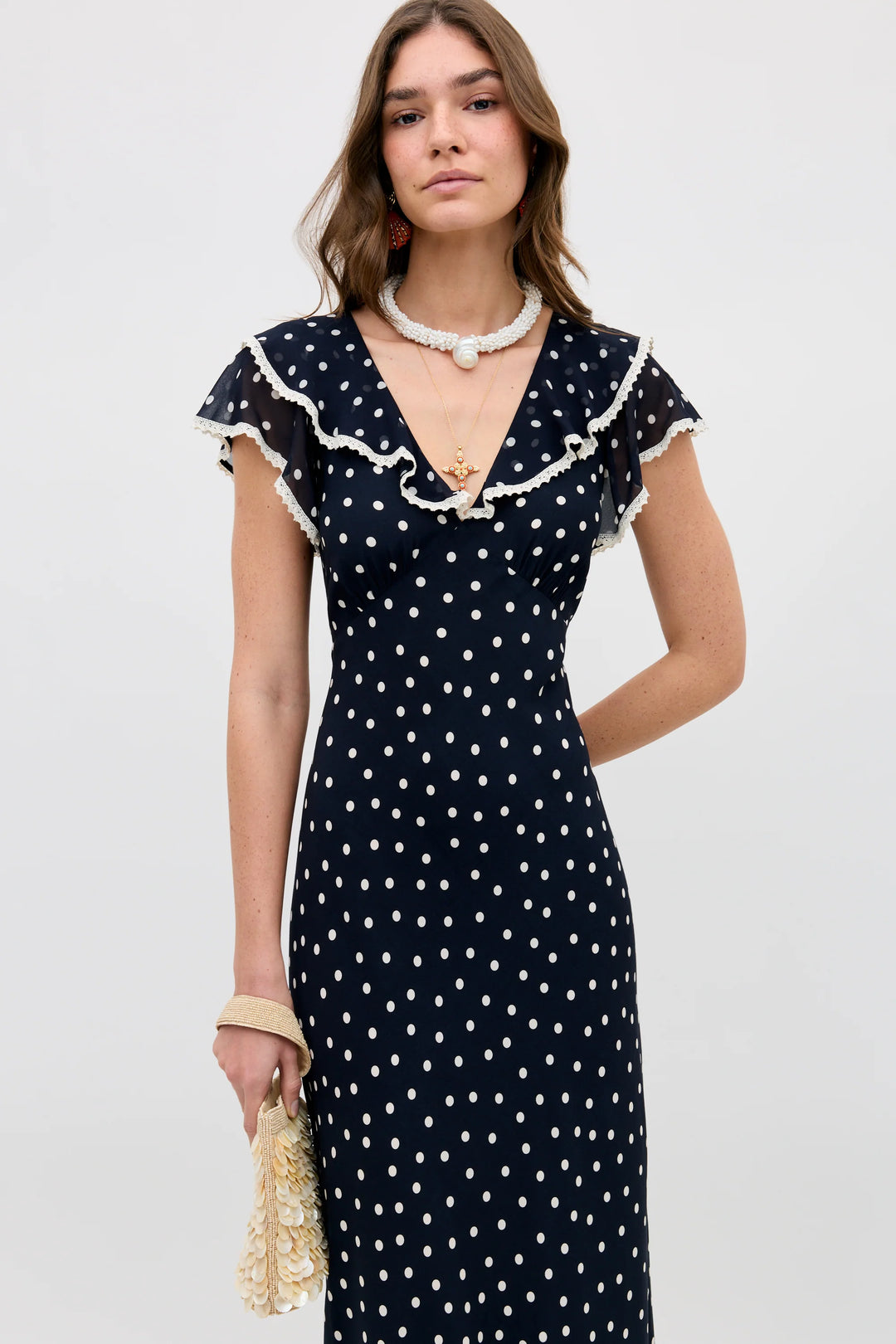 Bethea Midi Dress - Layla Dot Navy