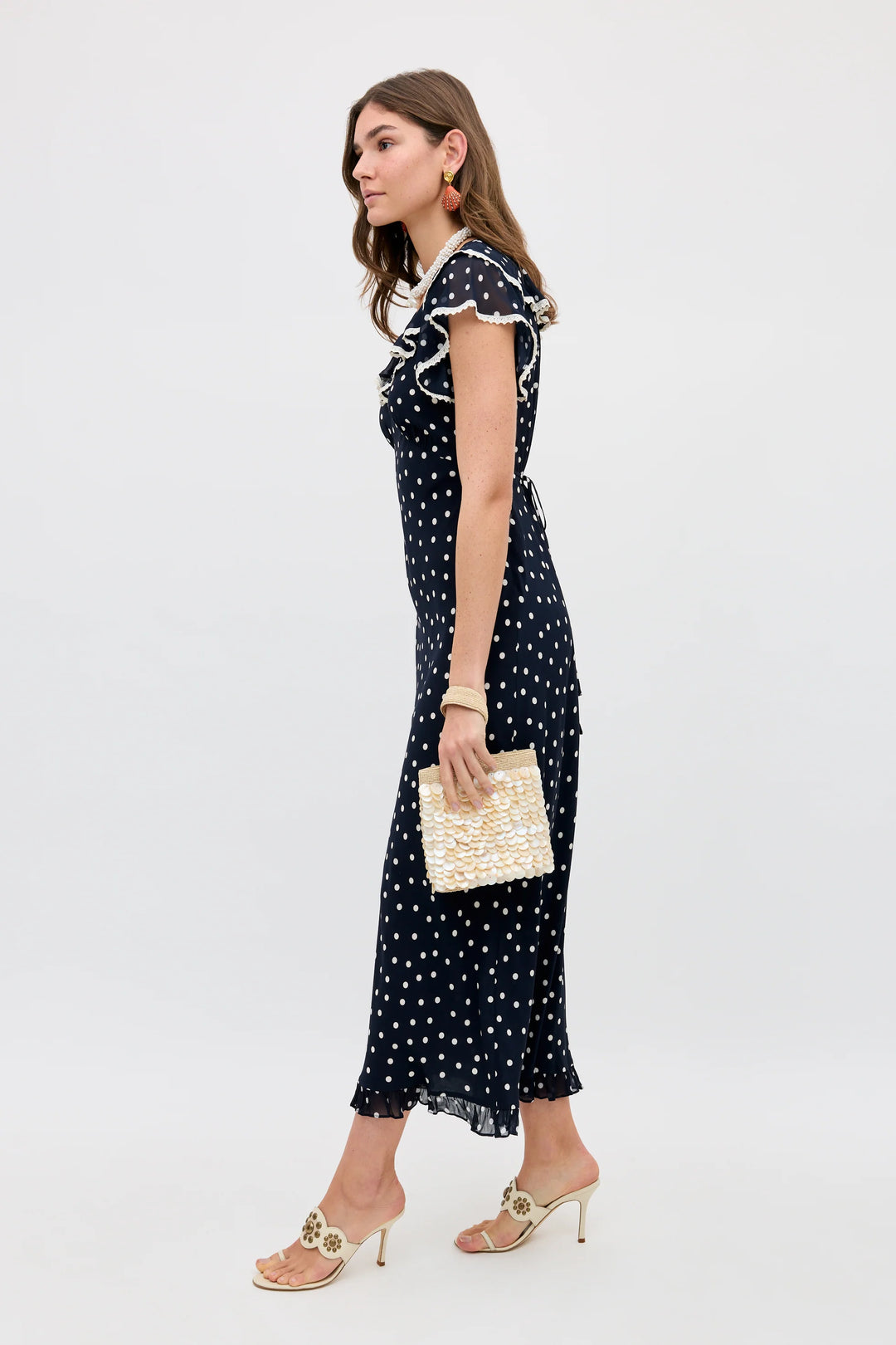 Bethea Midi Dress - Layla Dot Navy