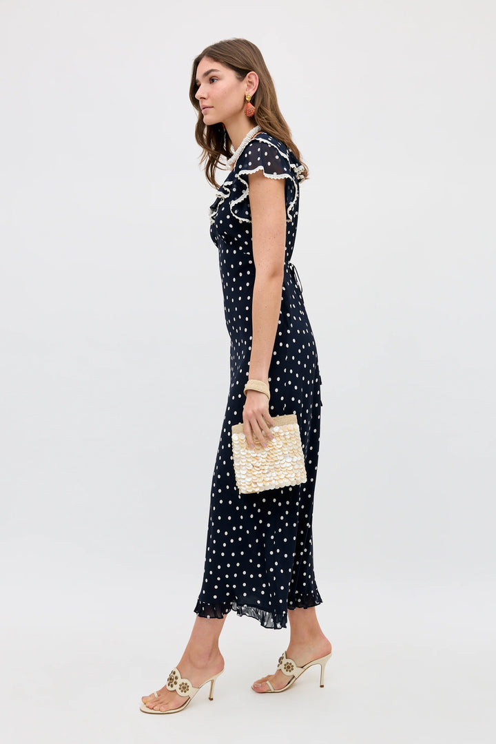 Bethea Midi Dress - Layla Dot Navy