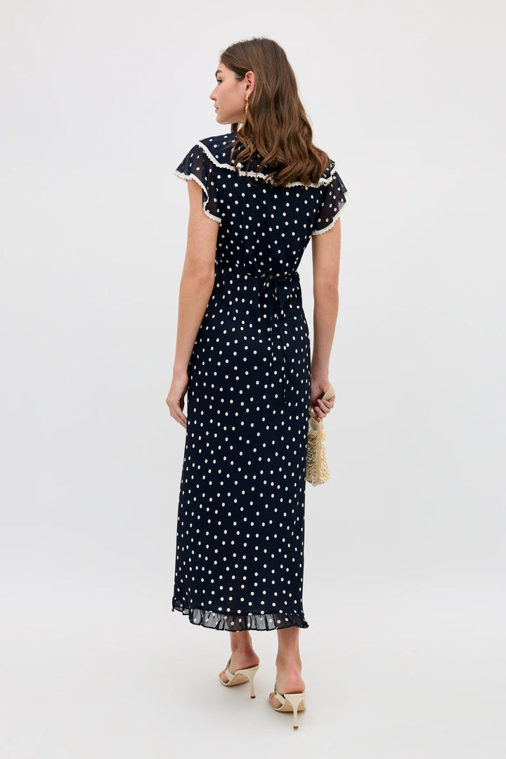 Bethea Midi Dress - Layla Dot Navy