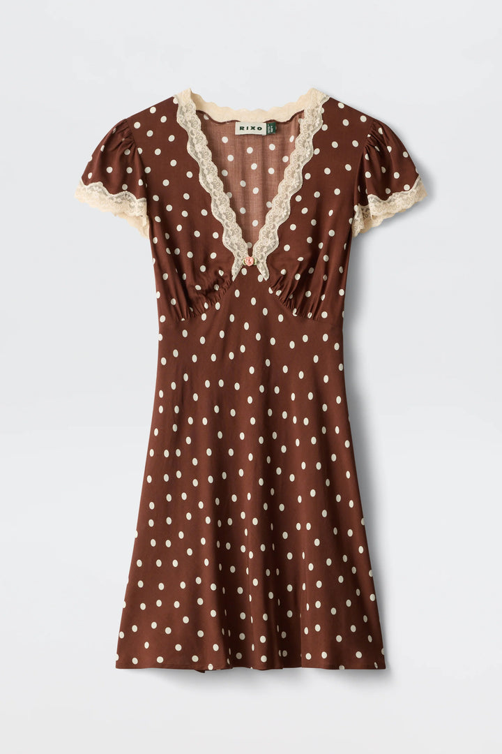 Cely Dress - Layla Dot Brown