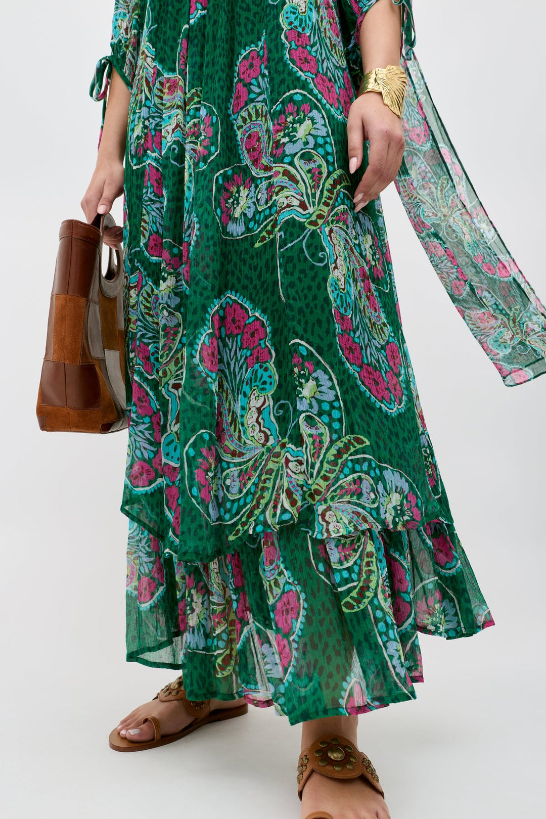 Hayden Chiffon Dress - Butterfly Bloom Green