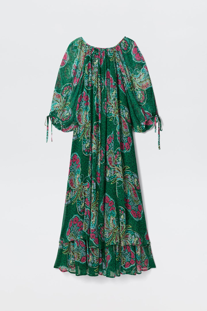 Hayden Chiffon Dress - Butterfly Bloom Green
