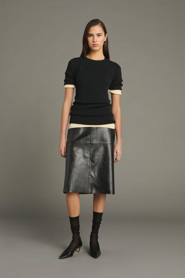 Gwen Skirt - Black Leather