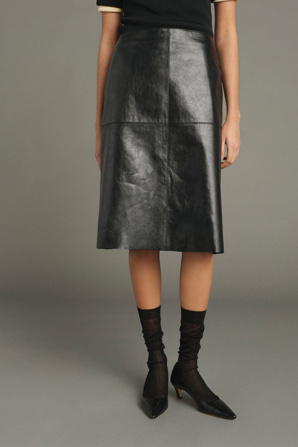 Gwen Skirt - Black Leather