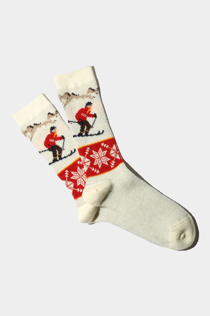 Wool Ski Socks - Off white