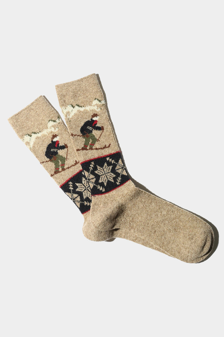 Wool Ski Socks - Beige