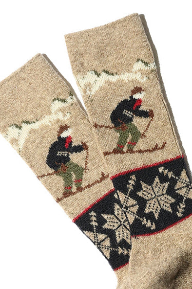 Wool Ski Socks - Beige