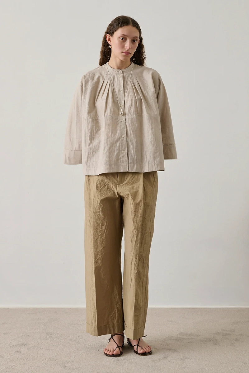 Hennie Linen Blouse - Mastic