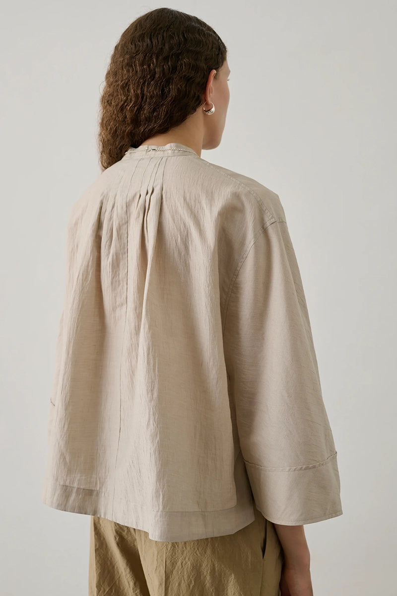 Hennie Linen Blouse - Mastic