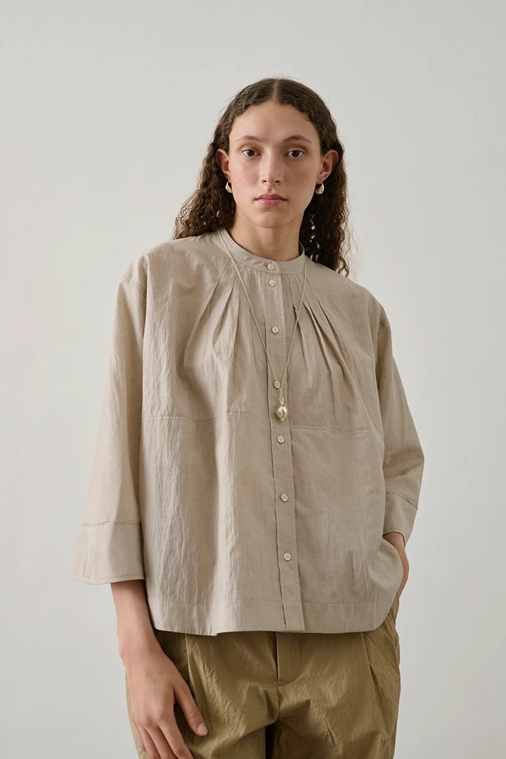 Hennie Linen Blouse - Mastic