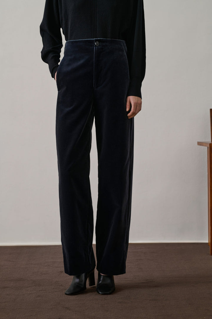 Celestin Trousers - Anthracite Grey Smooth Velvet