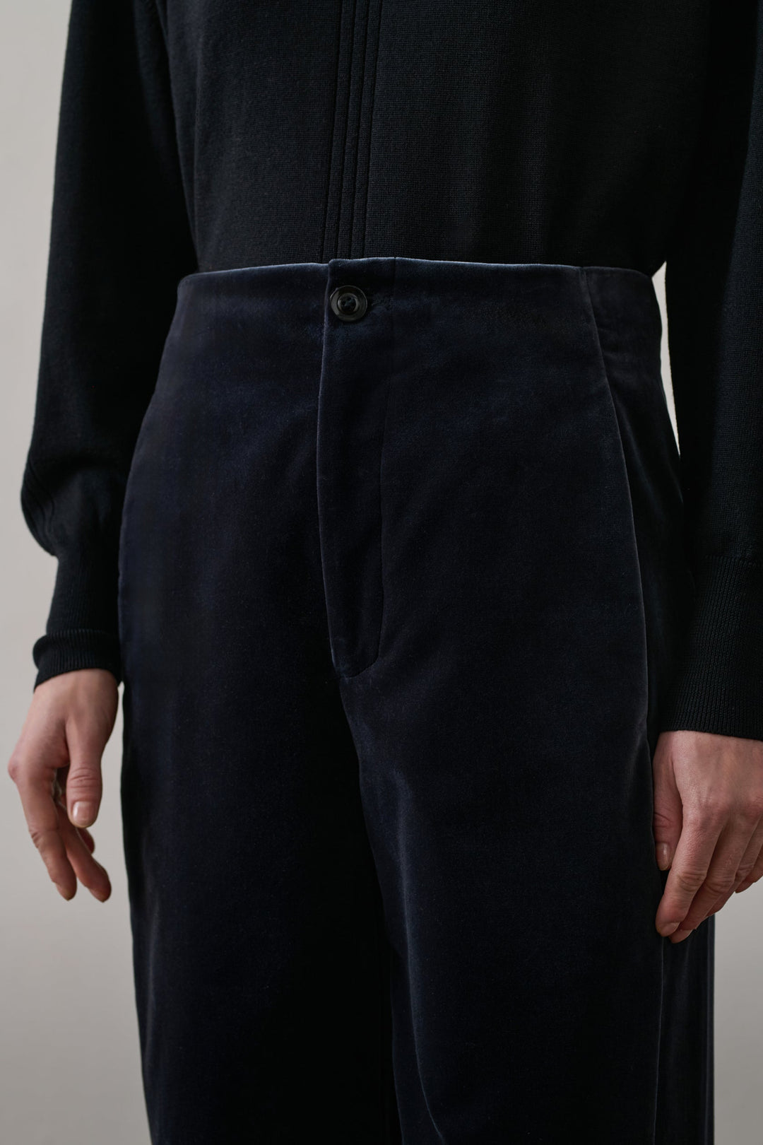 Celestin Trousers - Anthracite Grey Smooth Velvet