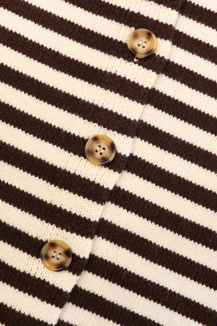 Lytton Cardigan - Espresso Stripe