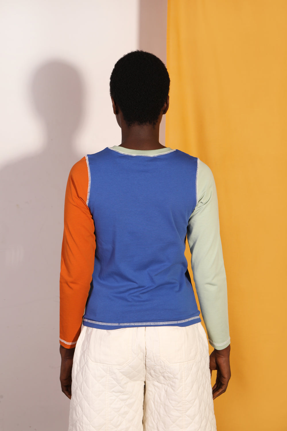 Luca Longsleeve Top - Cobalt Patchwork