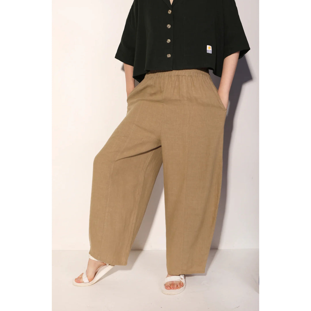 Basic Linen Trousers - Stone