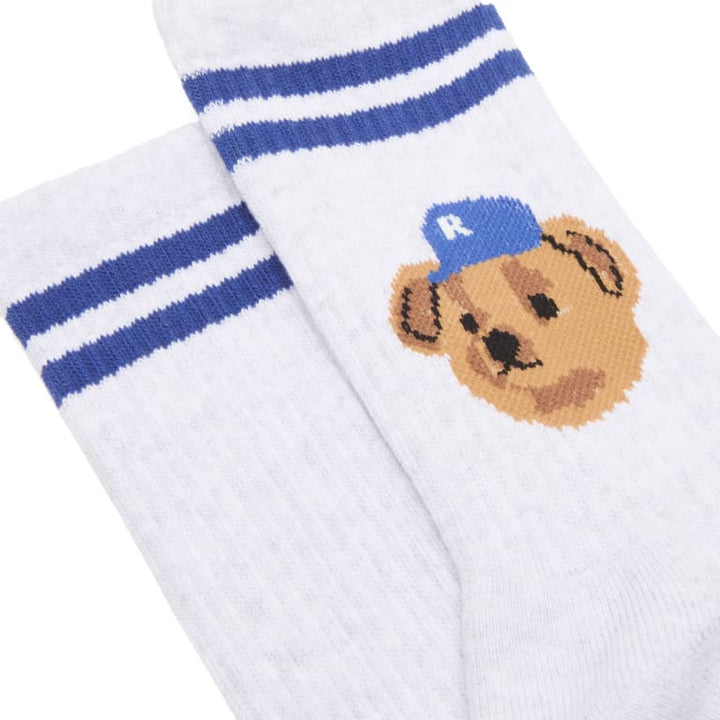Team Bear Socks - Grey/Blue Stripe