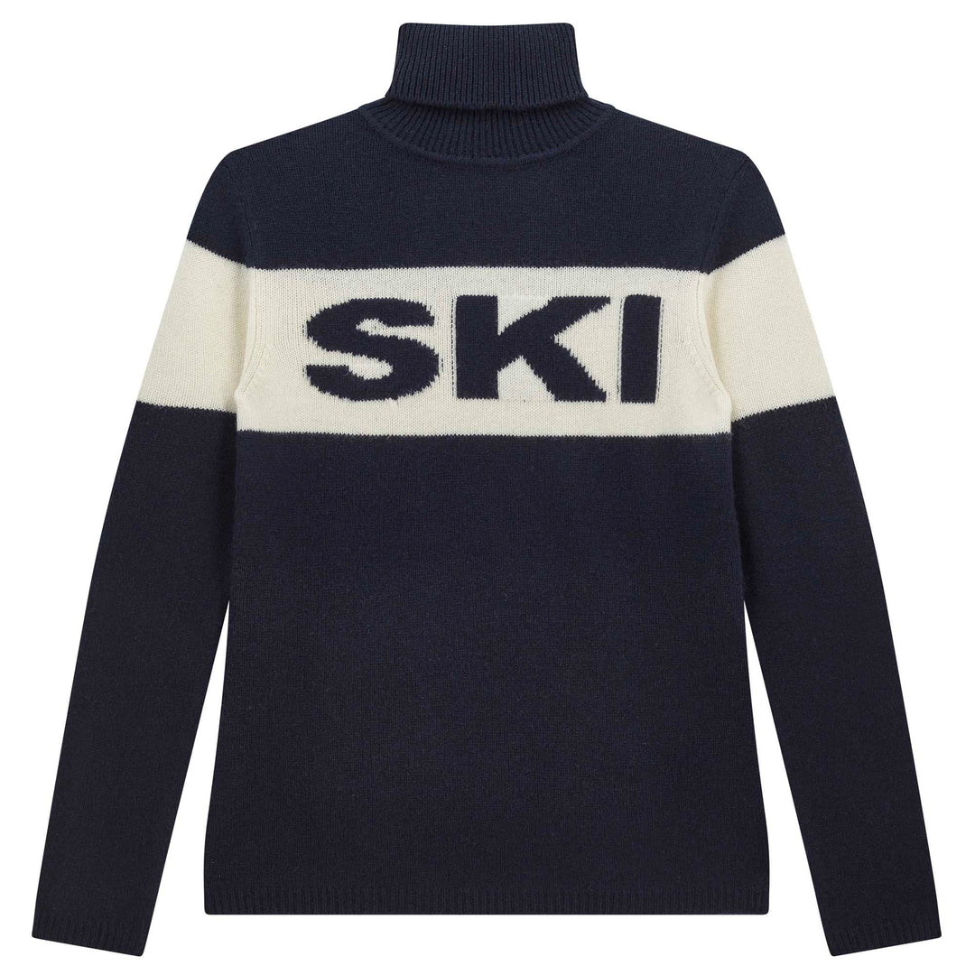 Ski Roll Collar Cashmere Jumper - Navy