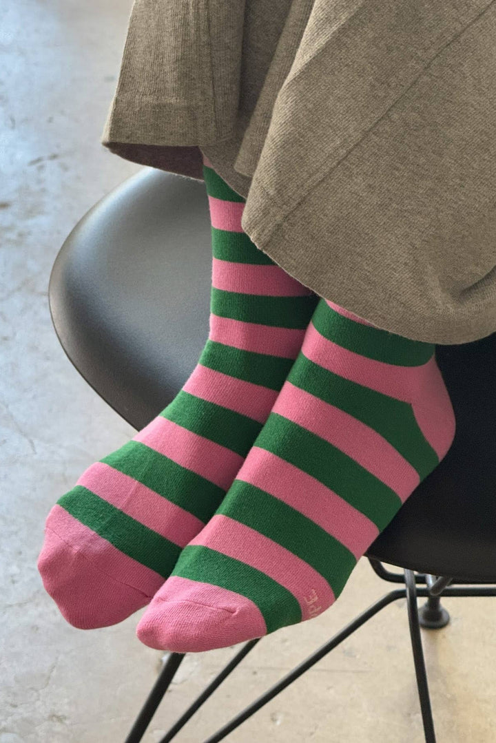 Wide Wally Socks - Pink Green - Frontiers Woman