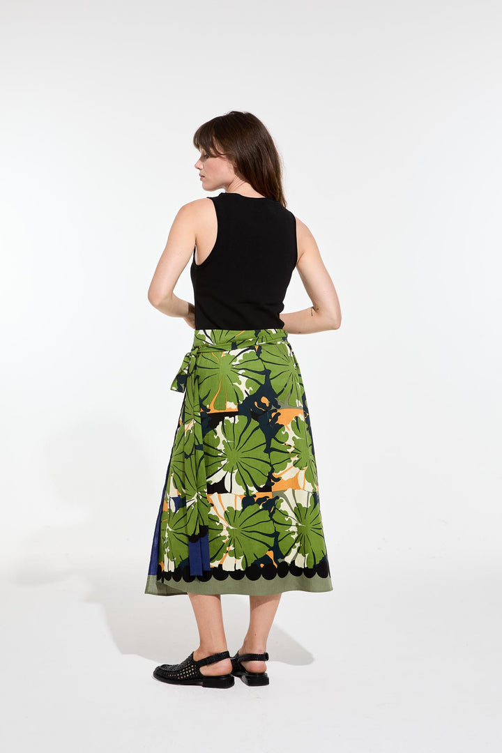 Zoe Poppy Skirt - Green - Frontiers Woman