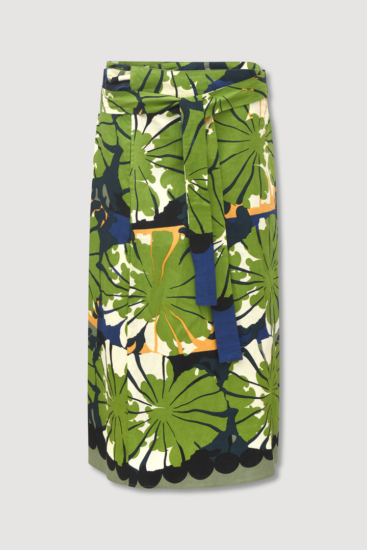 Zoe Poppy Skirt - Green - Frontiers Woman