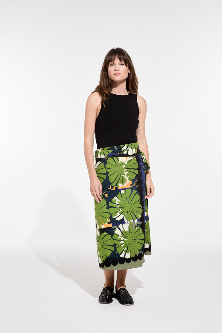Zoe Poppy Skirt - Green - Frontiers Woman